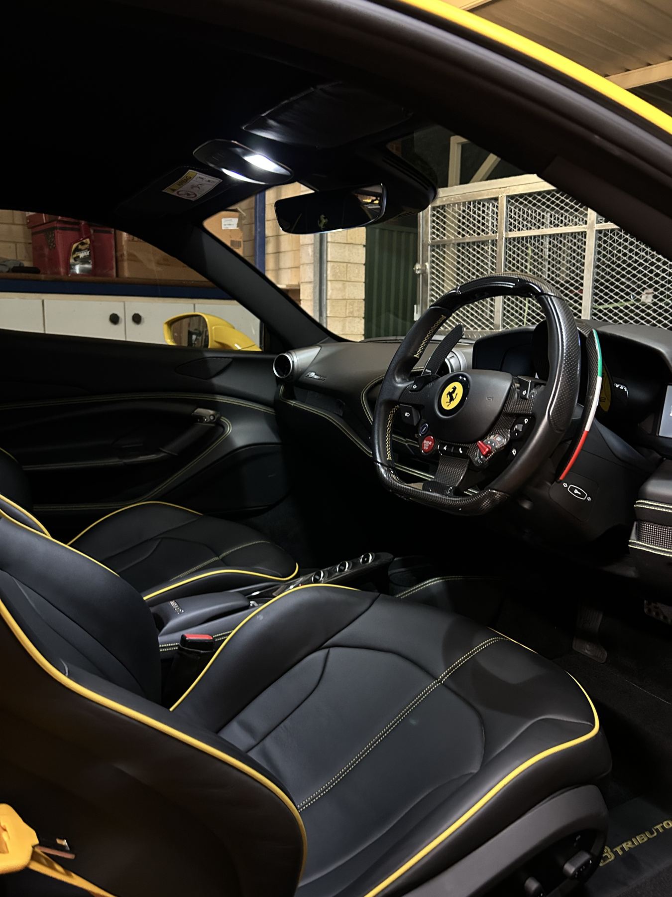 Ferrari F8 Tributo interior — Auto Pristine North Shore detail work